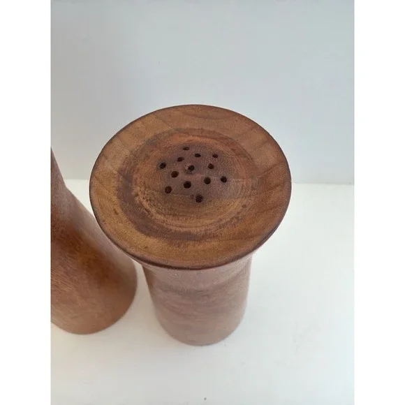 Vintage Tre Spade Mid-Century Italian Wood Salt Shaker and Pepper Mill Grinder S - Picture 8 of 8